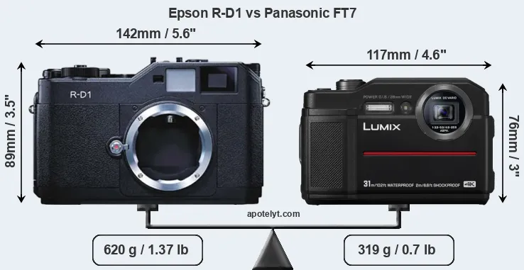 Size Epson R-D1 vs Panasonic FT7