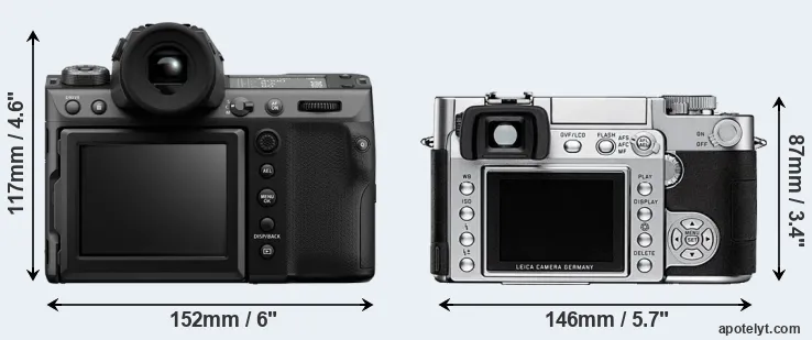 Comparison GFX 100 II or Digilux 3 rear