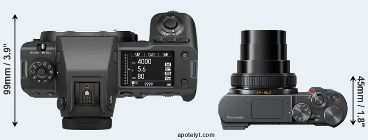 Compare GFX 100 II versus TZ200 top