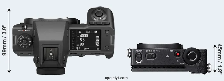 Compare GFX 100 II versus fp top