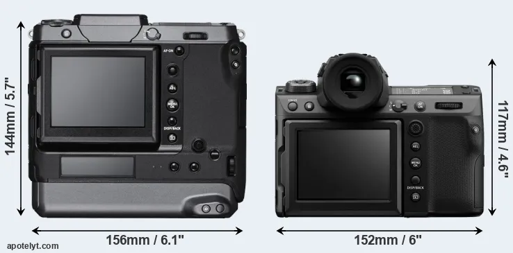 Comparison GFX 100 or GFX 100 II rear