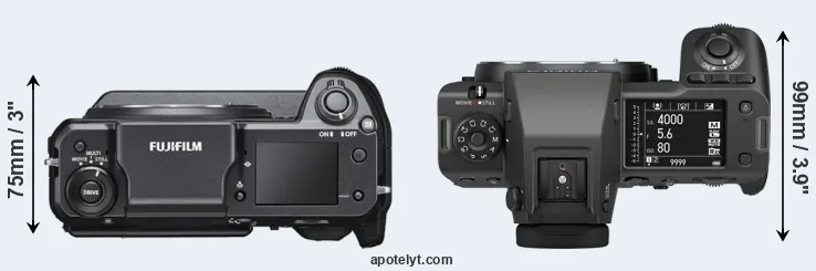 Compare GFX 100 versus GFX 100 II top