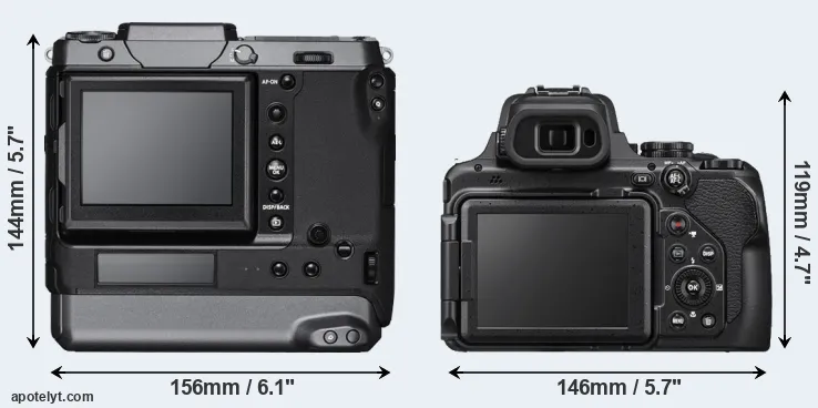 Comparison GFX 100 or P1000 rear