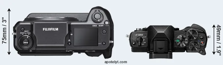 Compare GFX 100 versus E-M10 IV top