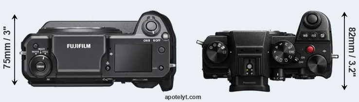 Compare GFX 100 versus S5 top