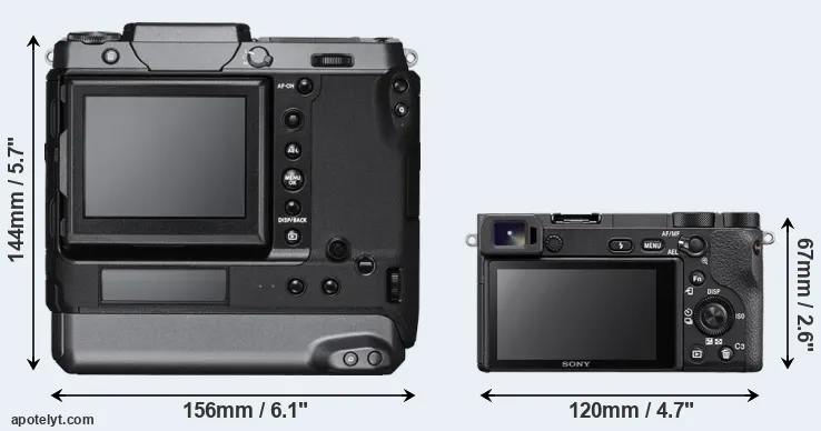 Comparison GFX 100 or A6500 rear