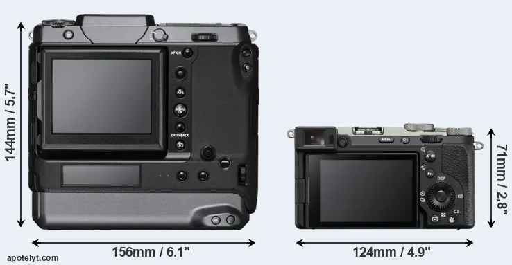 Comparison GFX 100 or A7C II rear