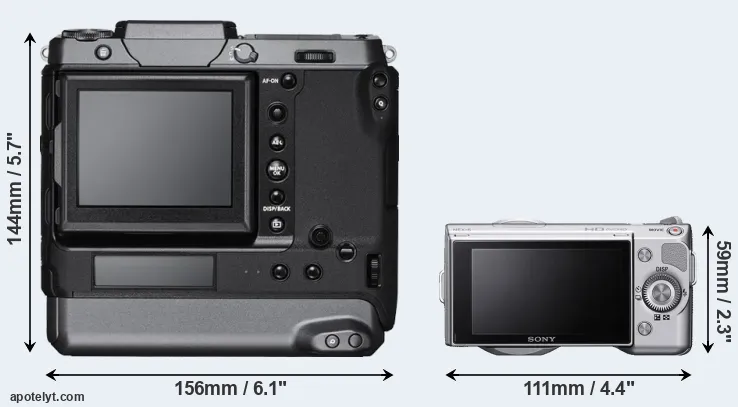 Comparison GFX 100 or NEX-5 rear