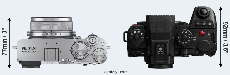 Compare GFX 100RF versus S1 II top