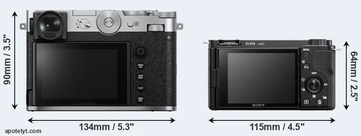 Comparison GFX 100RF or ZV-E10 rear