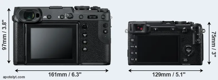 Comparison GFX 50R or X-E2 rear