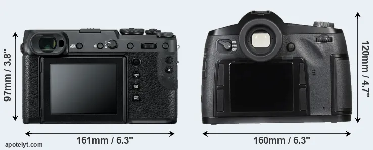 Comparison GFX 50R or S Typ 007 rear