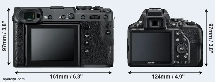 Comparison GFX 50R or D3500 rear