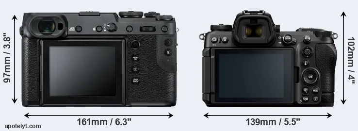 Comparison GFX 50R or Z6 III rear