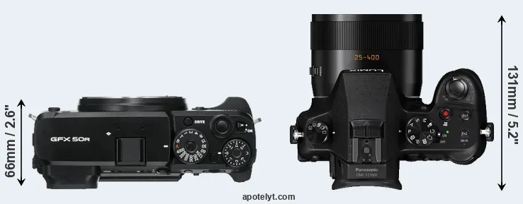 Compare GFX 50R versus FZ1000 top