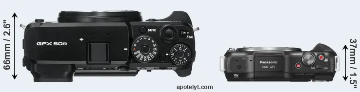 Compare GFX 50R versus GF5 top