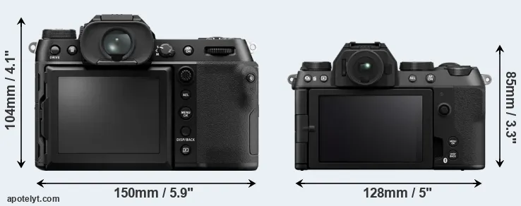 Comparison GFX 50S II or X-S20 rear