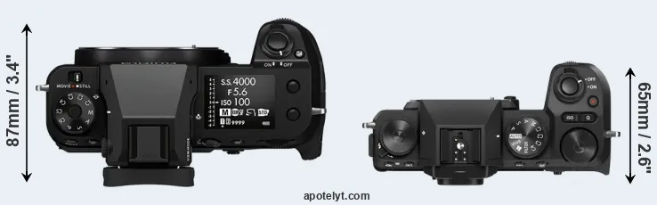 Compare GFX 50S II versus X-S20 top