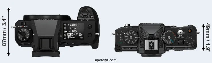 Compare GFX 50S II versus Zf top