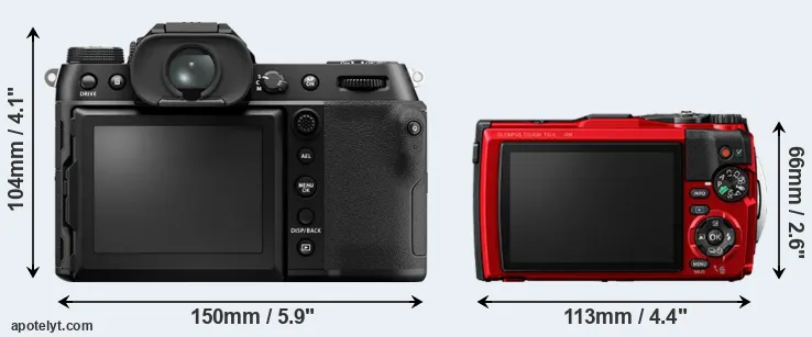Comparison GFX 50S II or TG-6 rear