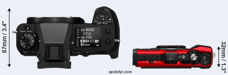 Compare GFX 50S II versus TG-6 top