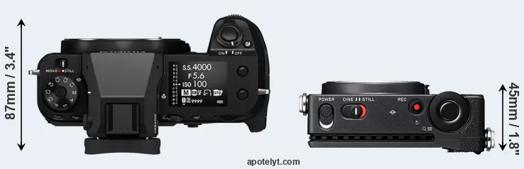 Compare GFX 50S II versus fp L top