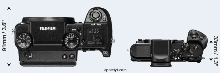 Compare GFX 50S versus V3 top
