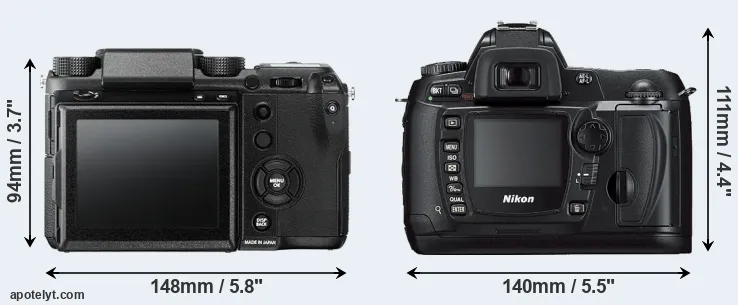 Comparison GFX 50S or D70s rear
