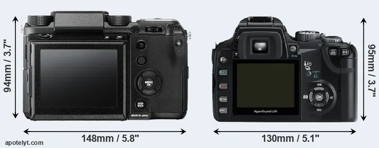 Comparison GFX 50S or E-500 rear