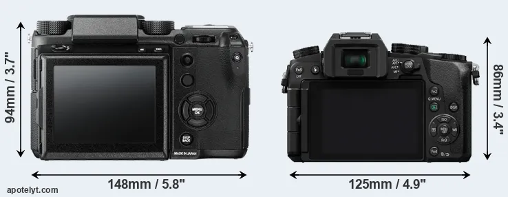 Comparison GFX 50S or G7 rear