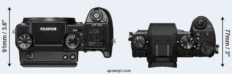 Compare GFX 50S versus G7 top