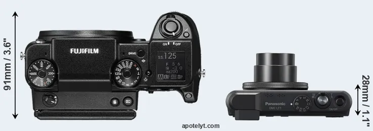 Compare GFX 50S versus LF1 top