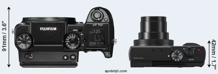 Compare GFX 50S versus ZS80 top