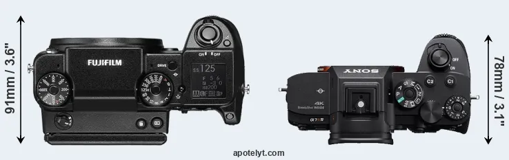 Compare GFX 50S versus A7R IVA top