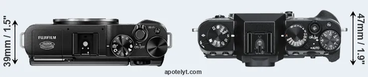 Compare X-A1 versus X-T30 top