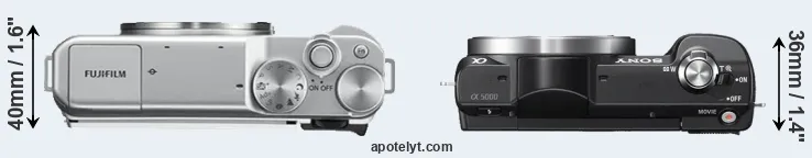 Compare X-A10 versus A5000 top