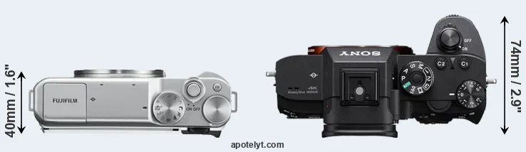 Compare X-A10 versus A7R III top