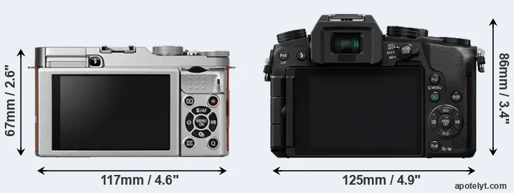 Comparison X-A2 or G7 rear