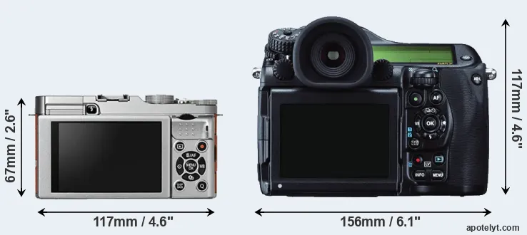 Comparison X-A2 or 645Z rear