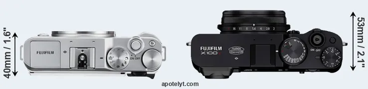 Compare X-A3 versus X100V top