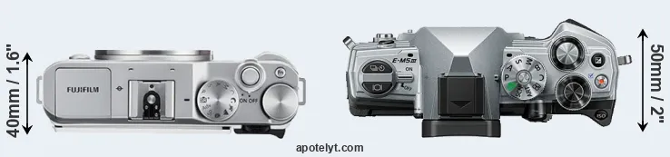 Compare X-A3 versus E-M5 III top