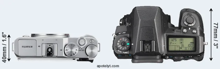 Compare X-A3 versus K-3 top