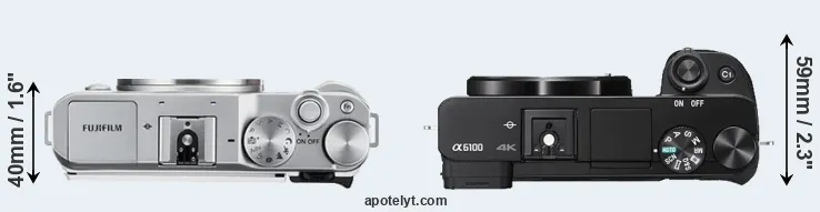 Compare X-A3 versus A6100 top