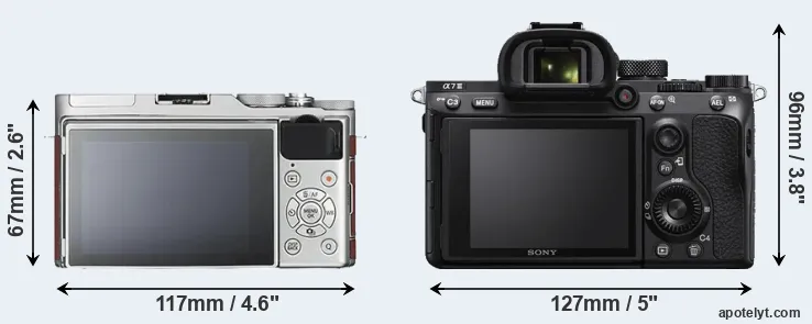 Comparison X-A3 or A7 III rear