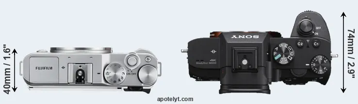 Compare X-A3 versus A7 III top
