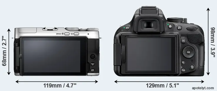 Comparison X-A7 or D5200 rear