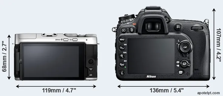 Comparison X-A7 or D7100 rear