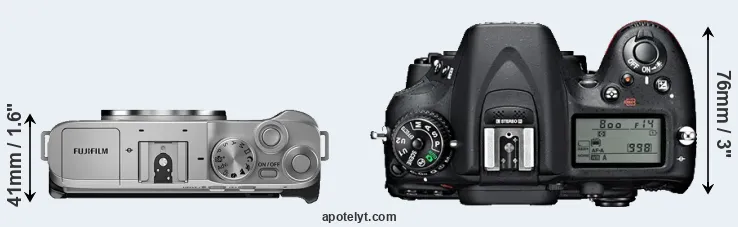 Compare X-A7 versus D7100 top