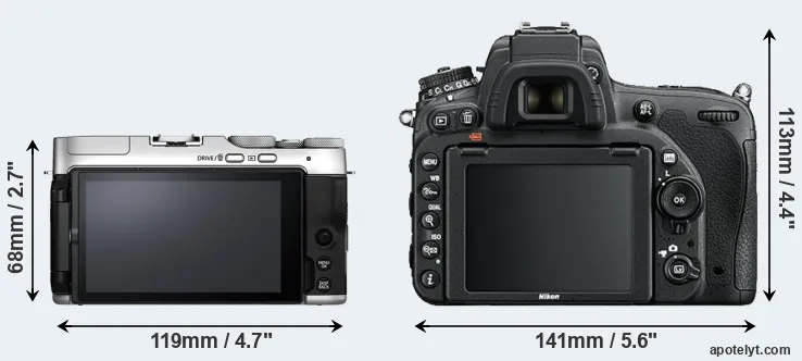 Comparison X-A7 or D750 rear