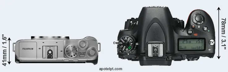 Compare X-A7 versus D750 top